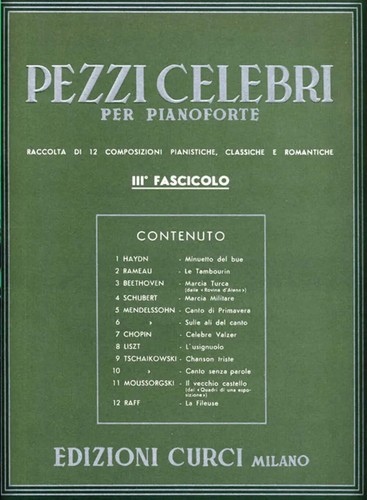 Pezzi celebri per - pianoforte,