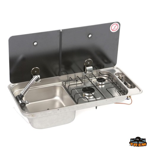 Lavello inox con piano - piano, di