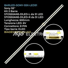 KIT 2 BARRE STRIP 51 LED TV