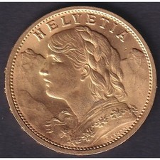 1910 B Svizzera Vreneli 20