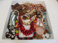 LOTTO COLLANE MATERIALE NATURALE LEGNO terracotta vintage BIGIOTTERIA