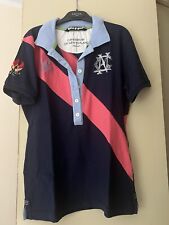 Polo donna ragazza blu manica corta cotone firmata Canterbury Of New Zeland