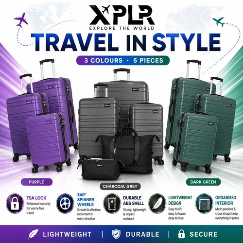 Xplr pezzi set bagagli abs - xplr, 5