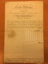 Attestato firmato da Carlo Alberto di Savoia