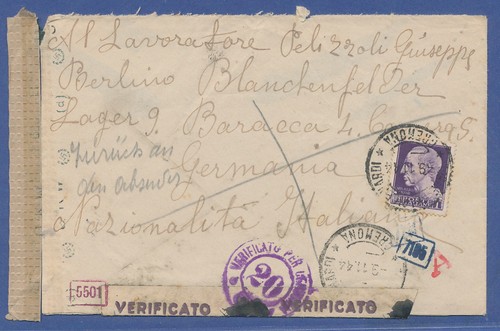 Lettera dall italia campo - lettera, dall'italia