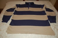 Marine Blanc, Polo da uomo, Beige e Blu, Righe, Cotone, Vedi Misure , usato