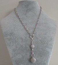 Collana in ARGENTO 925 con pendente a 2 sfere Cubic Zirconia