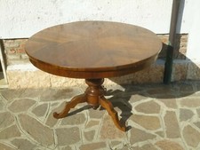 Elegante Tavolo Tavolino NOCE Tondo lastronato gambo centrale Ø118 Pronto Ep 800