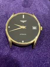 18K Yellow gold Longines black