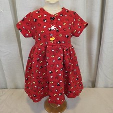 Vestito Vintage Walt Disney World Bambino 12 Mesi Rosso Texture Icone Topolino Novità