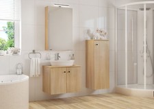 Due varianti set mobili da parete x bagno in tonalità Rovere V-90.59-03