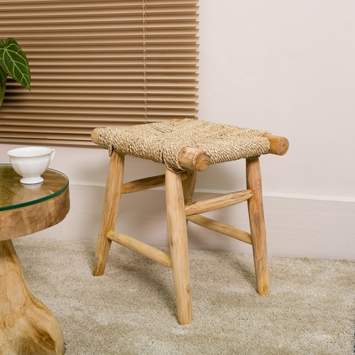 Sgabello legno teak - sgabello,