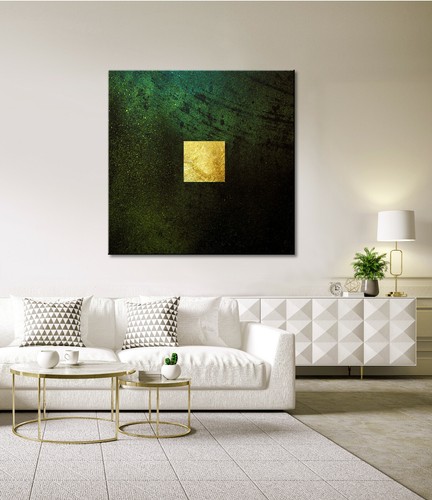 Oro quadro tel - oro, verde
