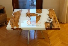 Tavolo epossidico bianco