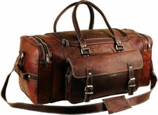 Borsone uomo 30" vera pelle grande vintage borsone viaggio palestra weekend n...