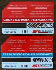 SCHEDE TELEFONICHE TELECOM TRASFERIMENTO DI CHIAMATA BILINGUE LOTTO @ RARE @