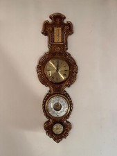 Barometro, orologio termometro igrometro in legno da parete.