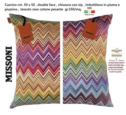 Cuscino missoni 50x50x15 - cm.,