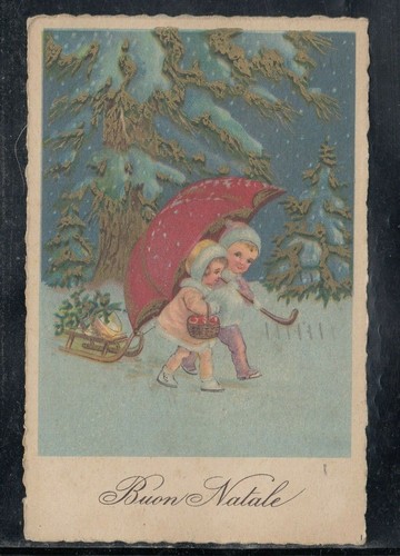 Cartolina buon natale - buon, bambini