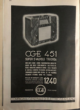 Pubblicità d'epoca 1936 reclame stampa pubblicitaria pagina intera CGE 5 Valvole