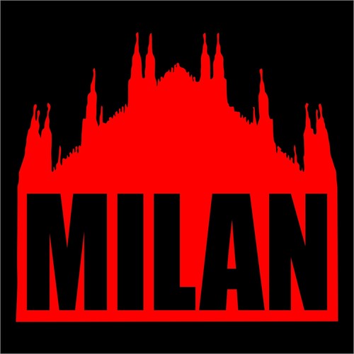 Adesivo prespaziato milan - adesivo,