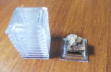 10 basette plastica trasparenti quadrate 3x 3 cm minerali conchiglie fossili