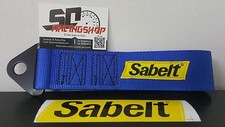 SABELT GANCIO TRAINO RACING TUNING STOFFA NASTRO ABARTH 500 595 TOW STRAP BLU