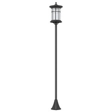 Outsunny Lampione Solare da Giardino Alto 184cm con Luce LED e Grado IP44 Nero