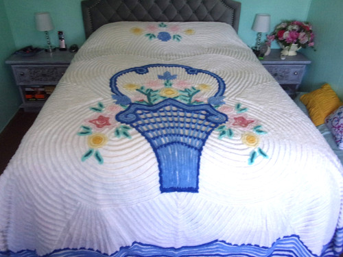 Copriletto vintage ciniglia - vintage,