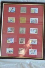 Papa Paolo Giovanni II Set  15 Francobolli in oro argento carta incorniciati