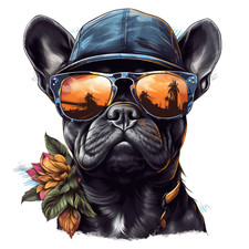 Bulldog francese cane auto