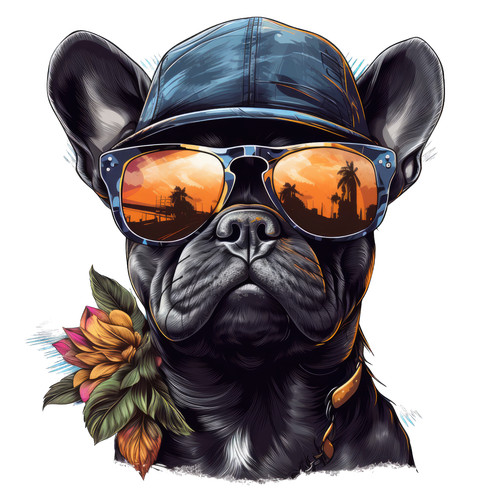 Bulldog francese cane - , auto