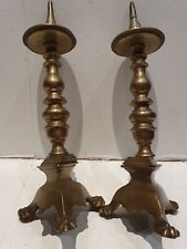 Antica coppia di candelieri bronzo