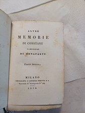 antico libro MEMORIE DI CONSTANT CAMERIERE DI BONAPORTE 1836 MILANO PARTE 2