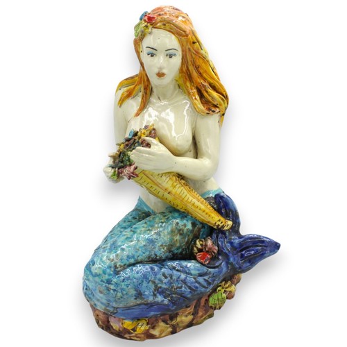 Sirena con cornucopia fiori - sirena,