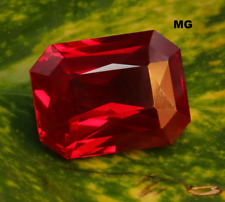 Exclusivo Rubí Rojo Natural De Birmania De 18.50 Ct Con Corte Esmeralda Suelto