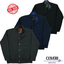 Felpa Cardigan Giacca con bottoni cerniera tasche zip uomo taglie forti xxxxl 5x