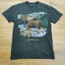 Abercrombie & Fitch T Shirt Uomo M Medium Nero Morbido Grizzly Orsi Carolina