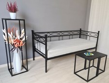 Divano letto in ferro battuto "Rosa Anna" nero opaco satinato