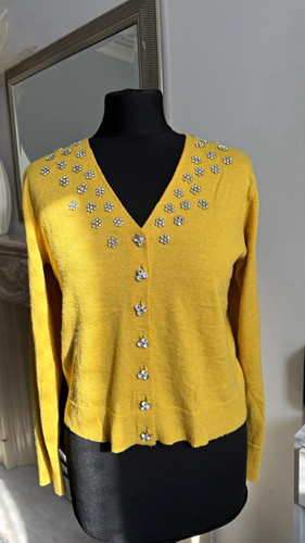 Zara cardigan giallo scollo - giallo, a