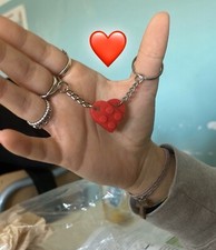 PORTACHIAVI CUORE LEGO PER COPPIE, LEGO HEART KEYCHAIN FOR COUPLE 3D PRINT DOM3D
