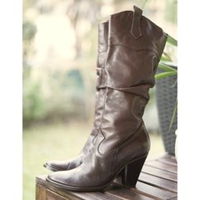 SCARPE STIVALI STIVALETTO DONNA  N* 38 MARRONE PELLE