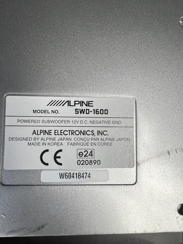 Subwoofer alpine swd 1600 - swd-1600.,