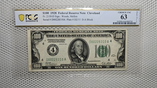 1928 100 frn sigillo - 1928, $100