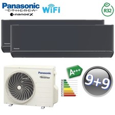 Climatizzatore dual split ETHEREA GRIGIO GRAFITE Panasonic 9000+9000 btu A+++ WI