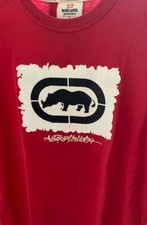 T-shirt uomo Ecko Unltd rossa taglia S inserto con logo nero sfondo bianco