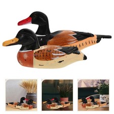 2 pezzi di anatra in legno, anatre mandarine, in legno, dipinto a mano,