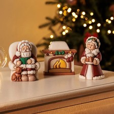 THUN NATALE  - SET BABBO e MAMMA NATALE con CAMINO - NUOVO