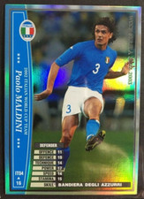 2002-03 Panini WCCF Italia World Cup Team Paolo Maldini AC Milan scheda rifrattore