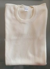Maglia intima uomo mezza manica pura lana a costine (media pesantezza). IMEC